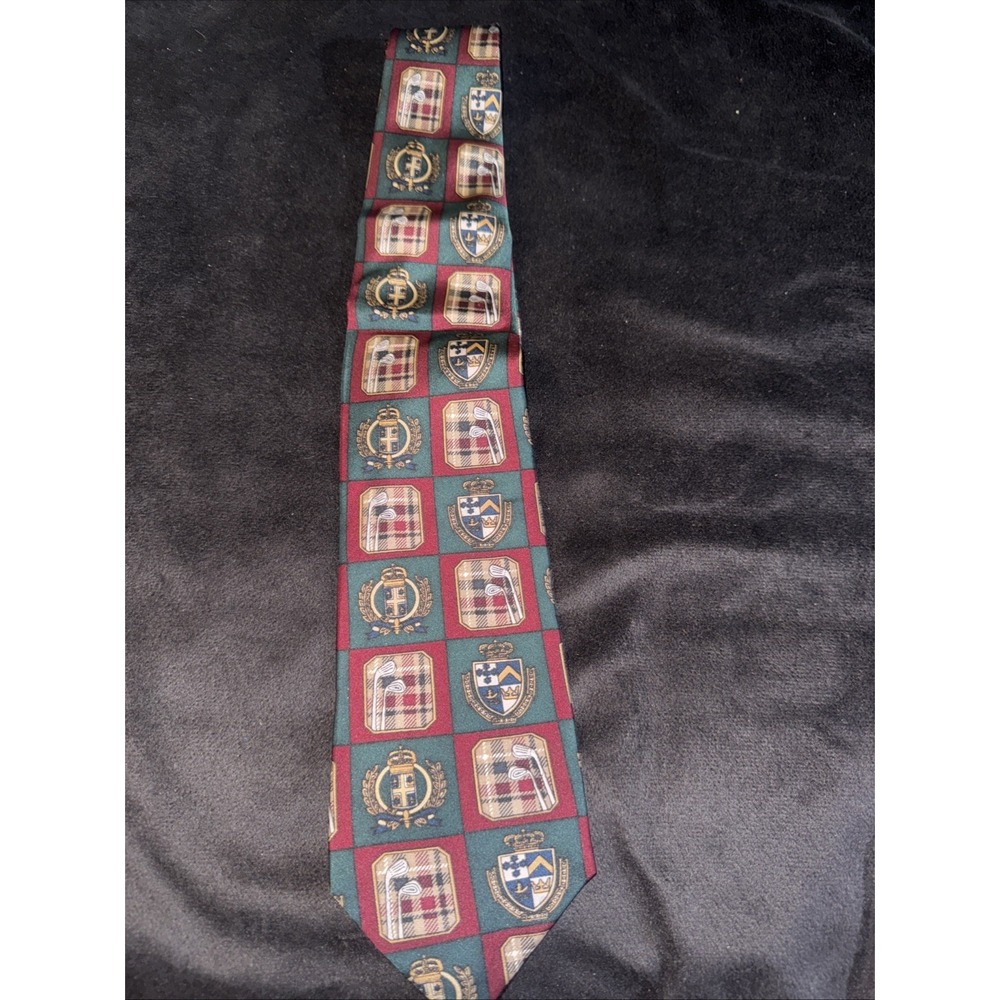 Sutter & Grant‎ Neck Tie, Golf Themed Green/Gray. Country Club Theme